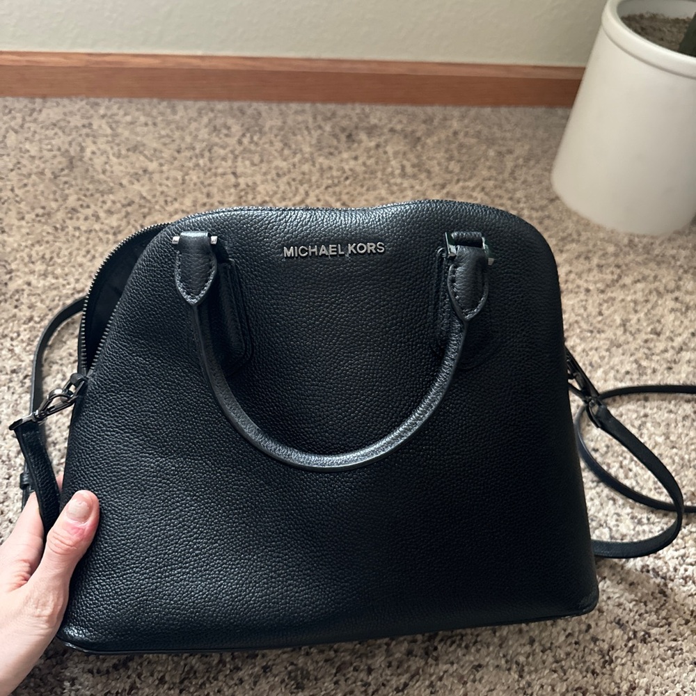 Michael Kors Black Pebbled Leather Satchel